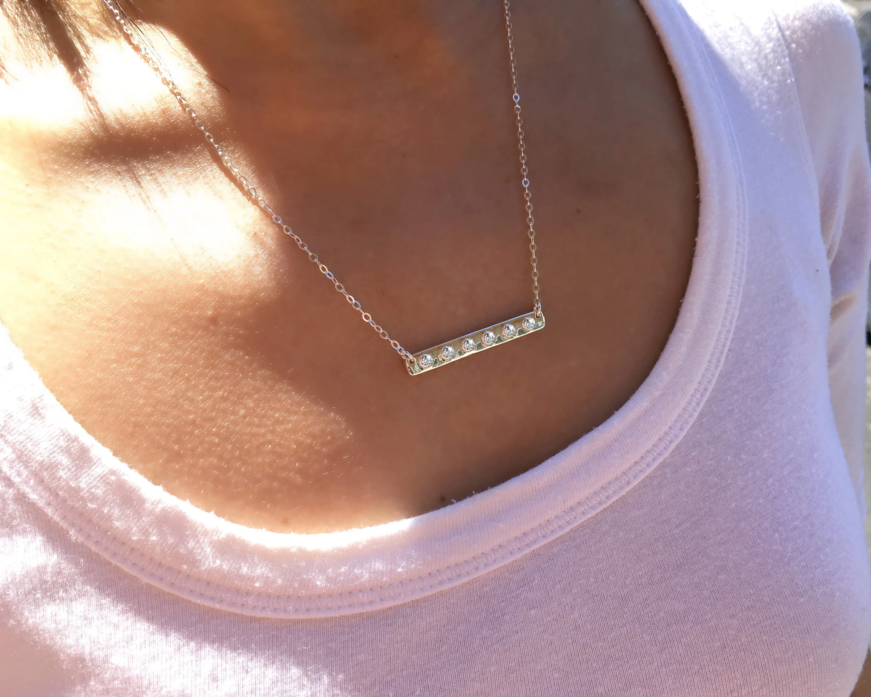 jenny six cz bar necklace • happy 60th birthday