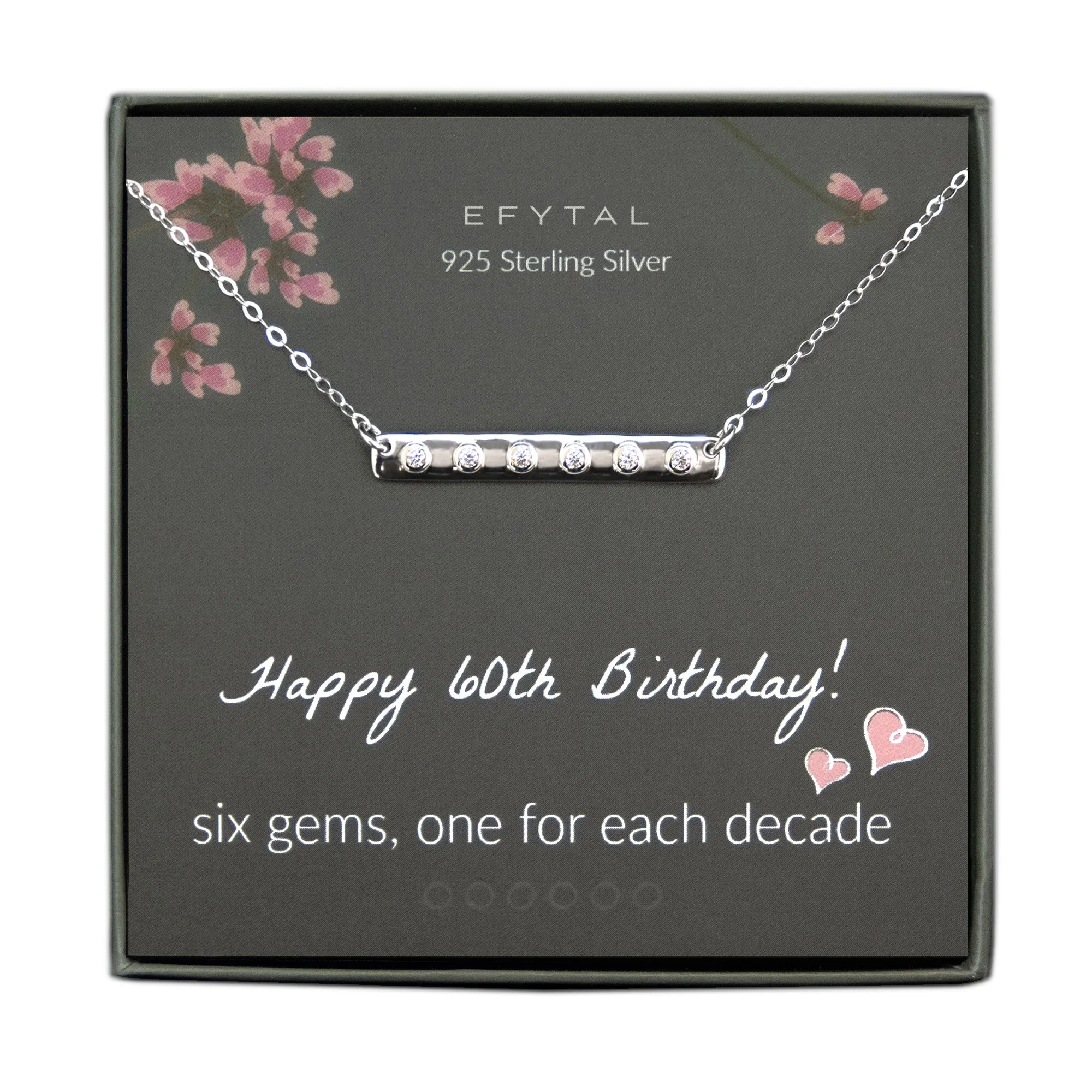 jenny six cz bar necklace • happy 60th birthday