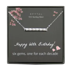 jenny six cz bar necklace • happy 60th birthday