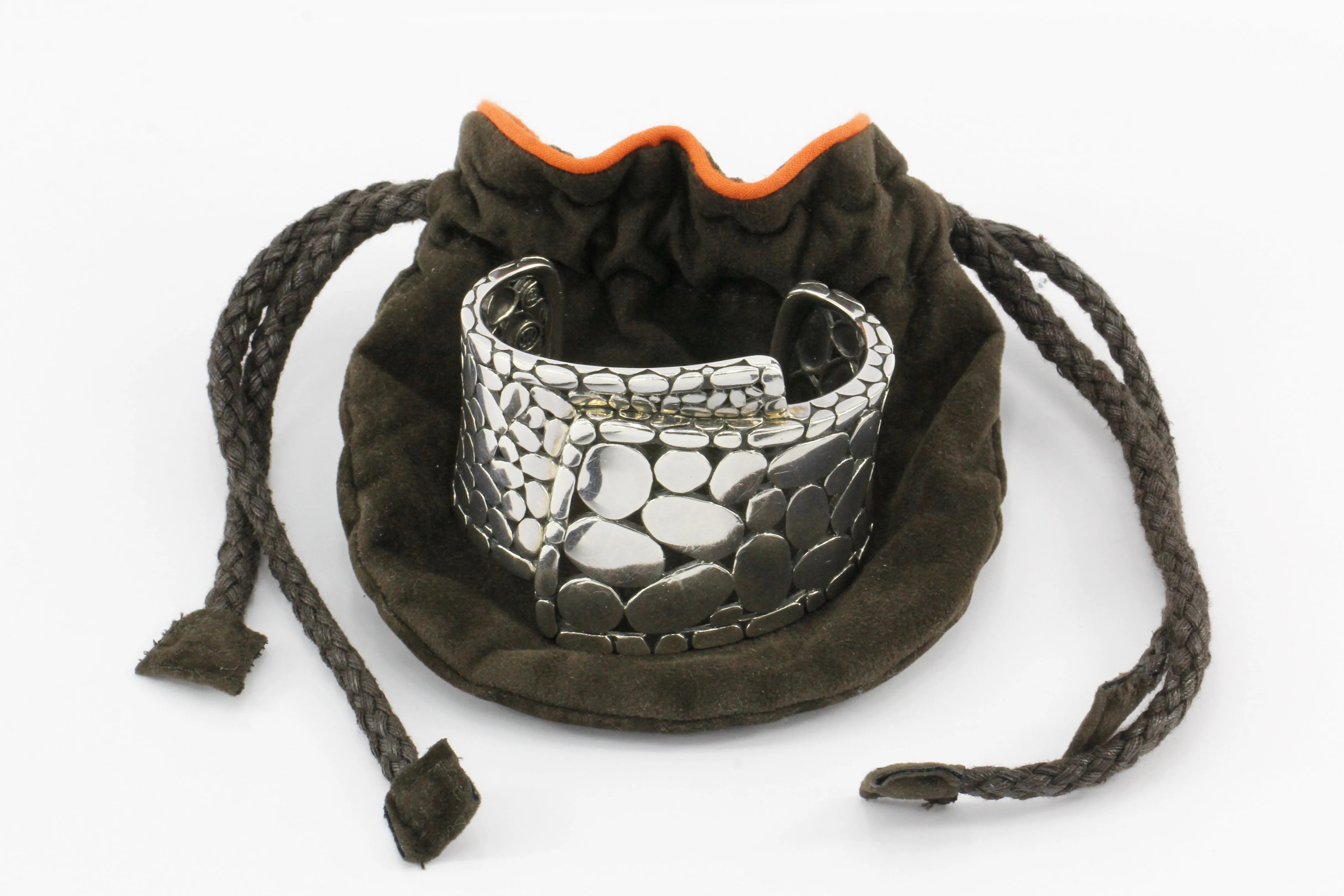 John Hardy Sterling Silver Kali Cuff with Pouch