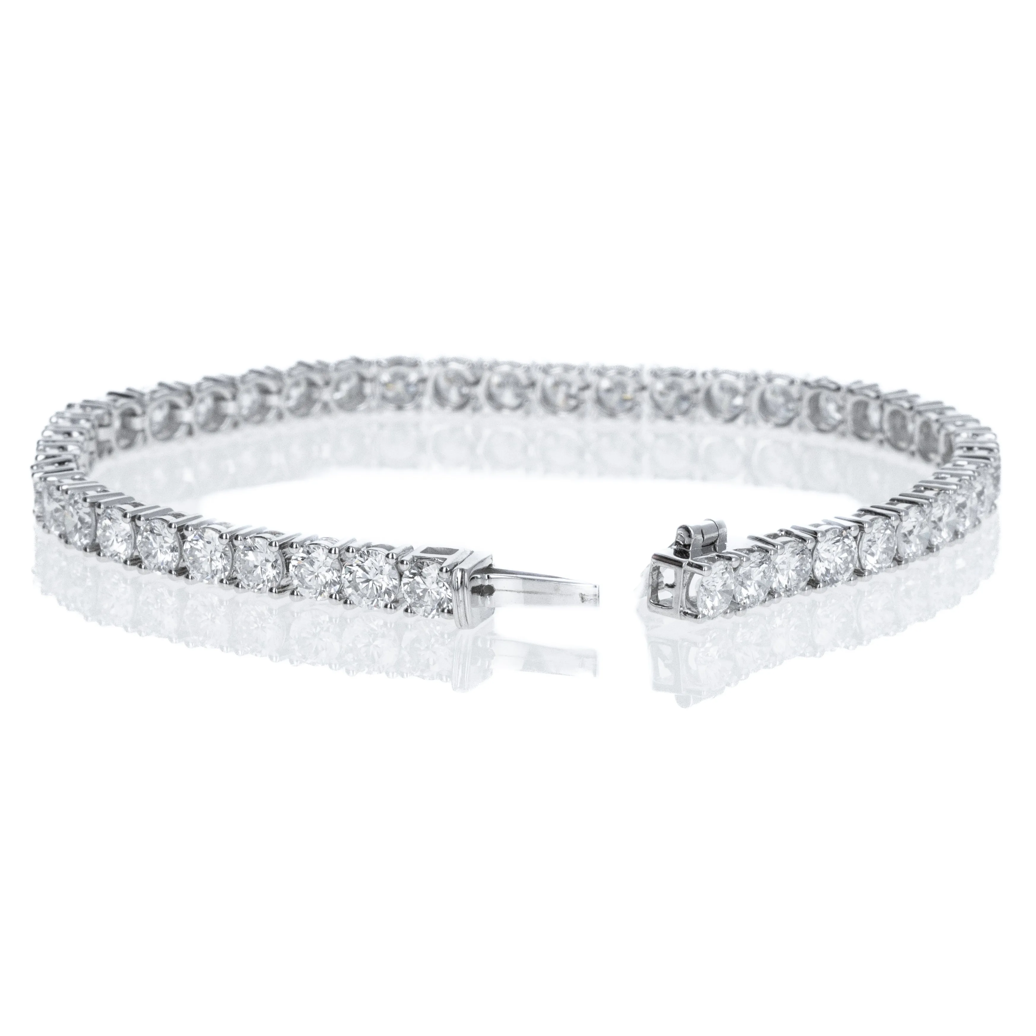 Lab Grown 14K White Gold 5.38 Carat Round Diamond Tennis Bracelet