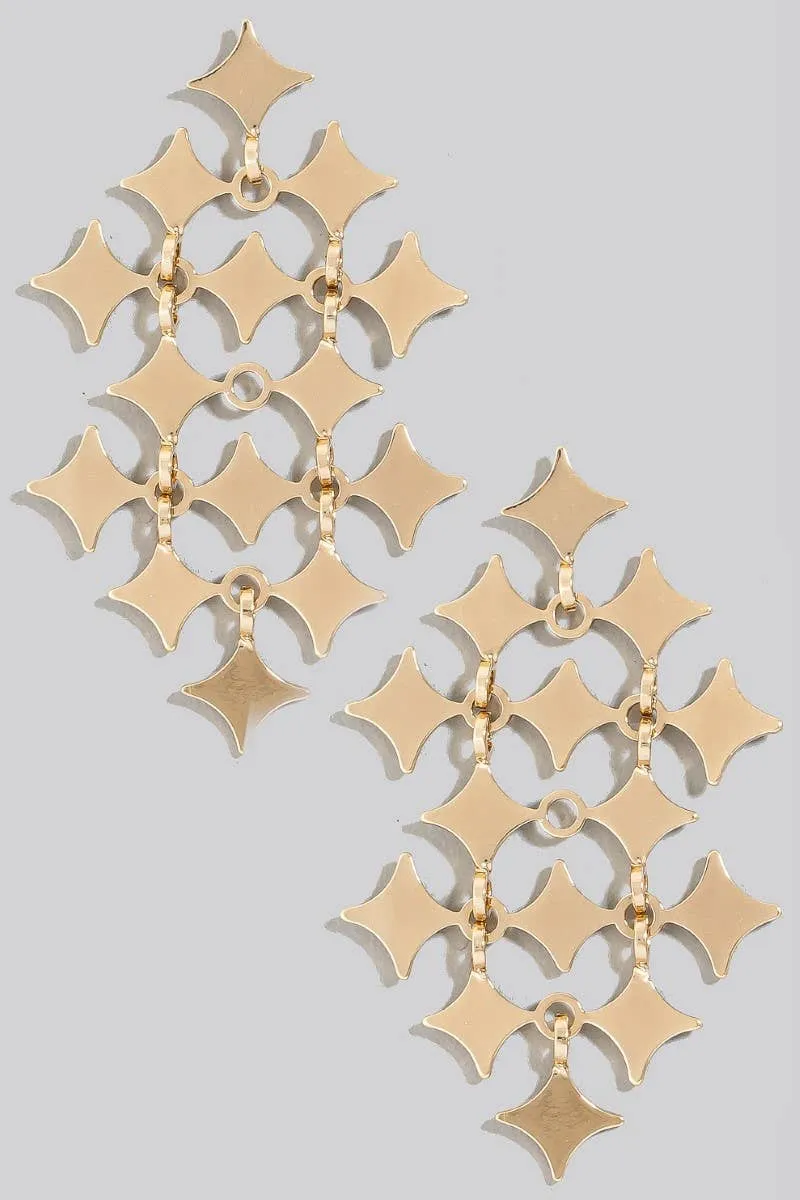 Large Cluster Sparkle Dangle Earrings