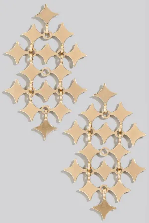 Large Cluster Sparkle Dangle Earrings
