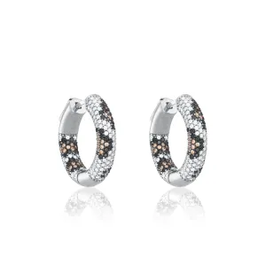 Leopard Cubic Zirconia Inside Out Hoop Earrings