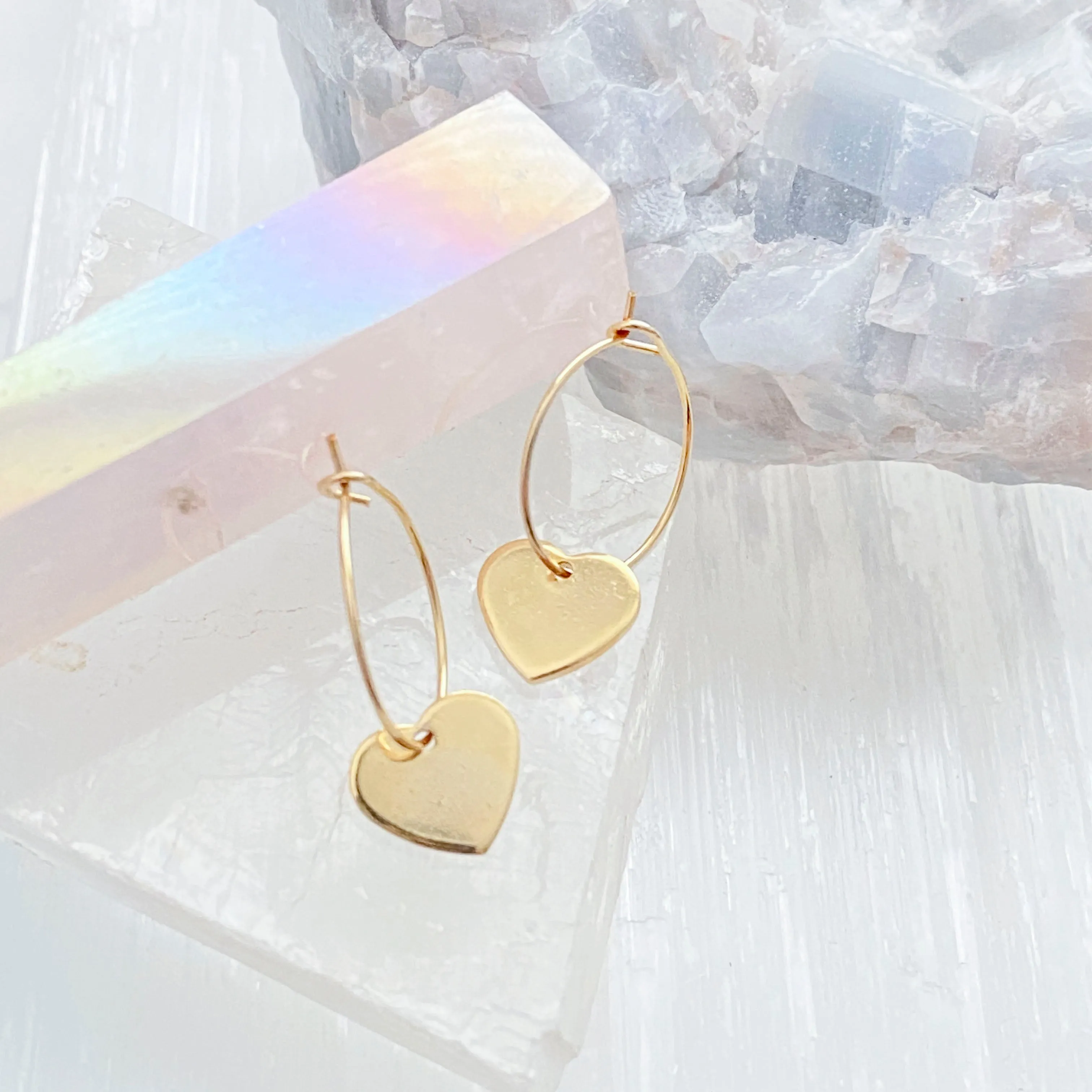 Lisa Heart Charm Mini Hoops