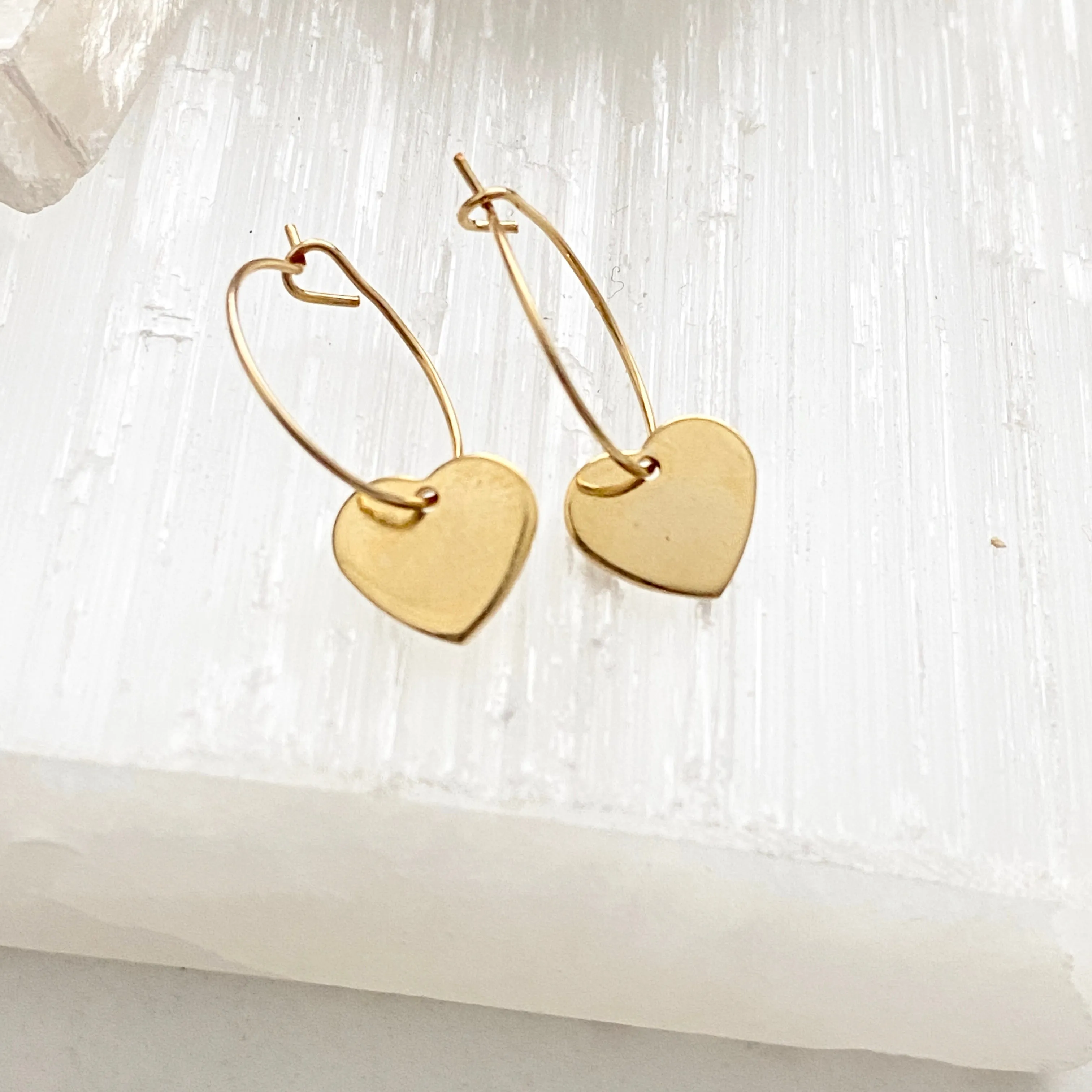 Lisa Heart Charm Mini Hoops