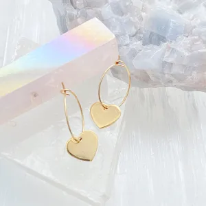 Lisa Heart Charm Mini Hoops