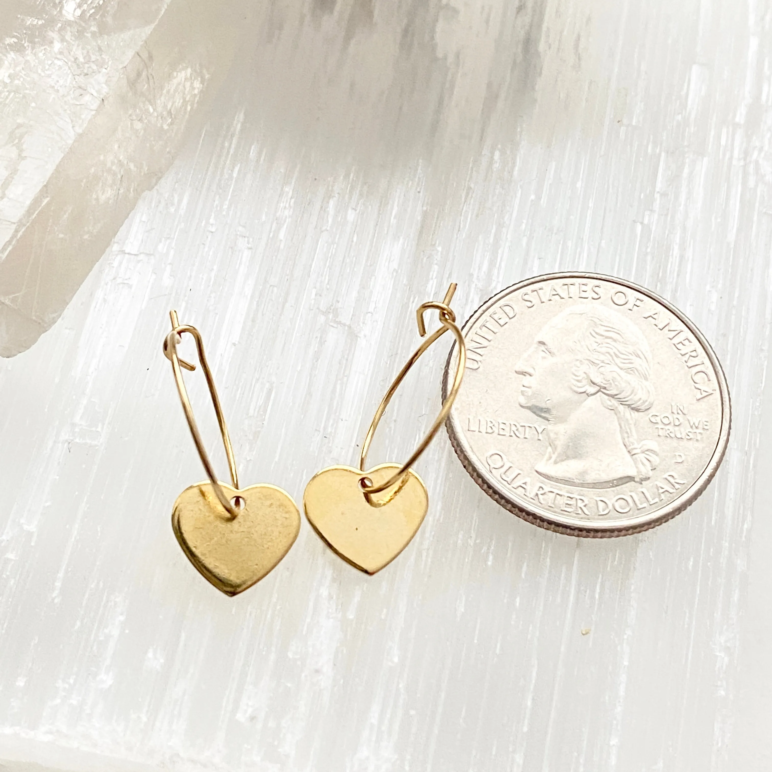 Lisa Heart Charm Mini Hoops