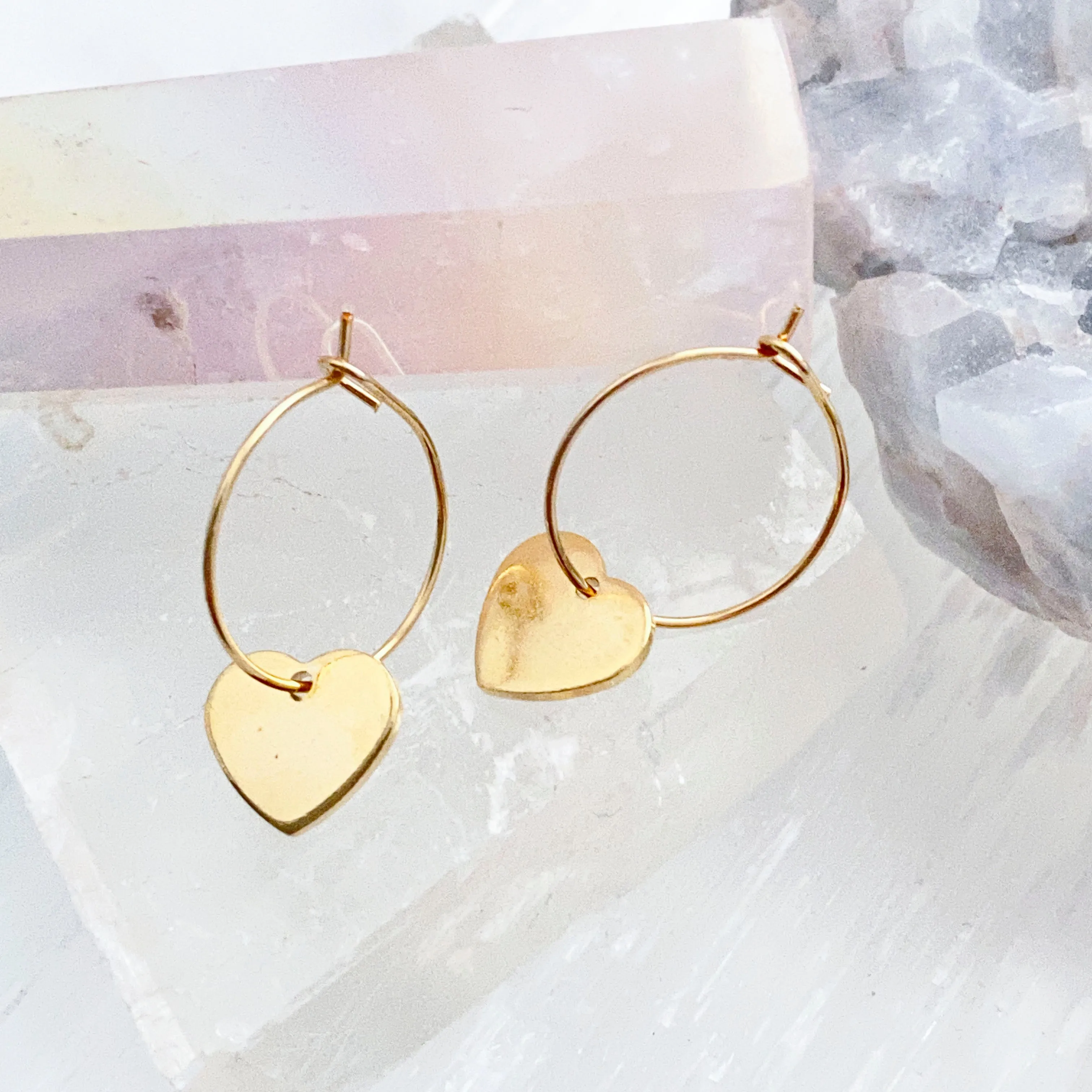 Lisa Heart Charm Mini Hoops