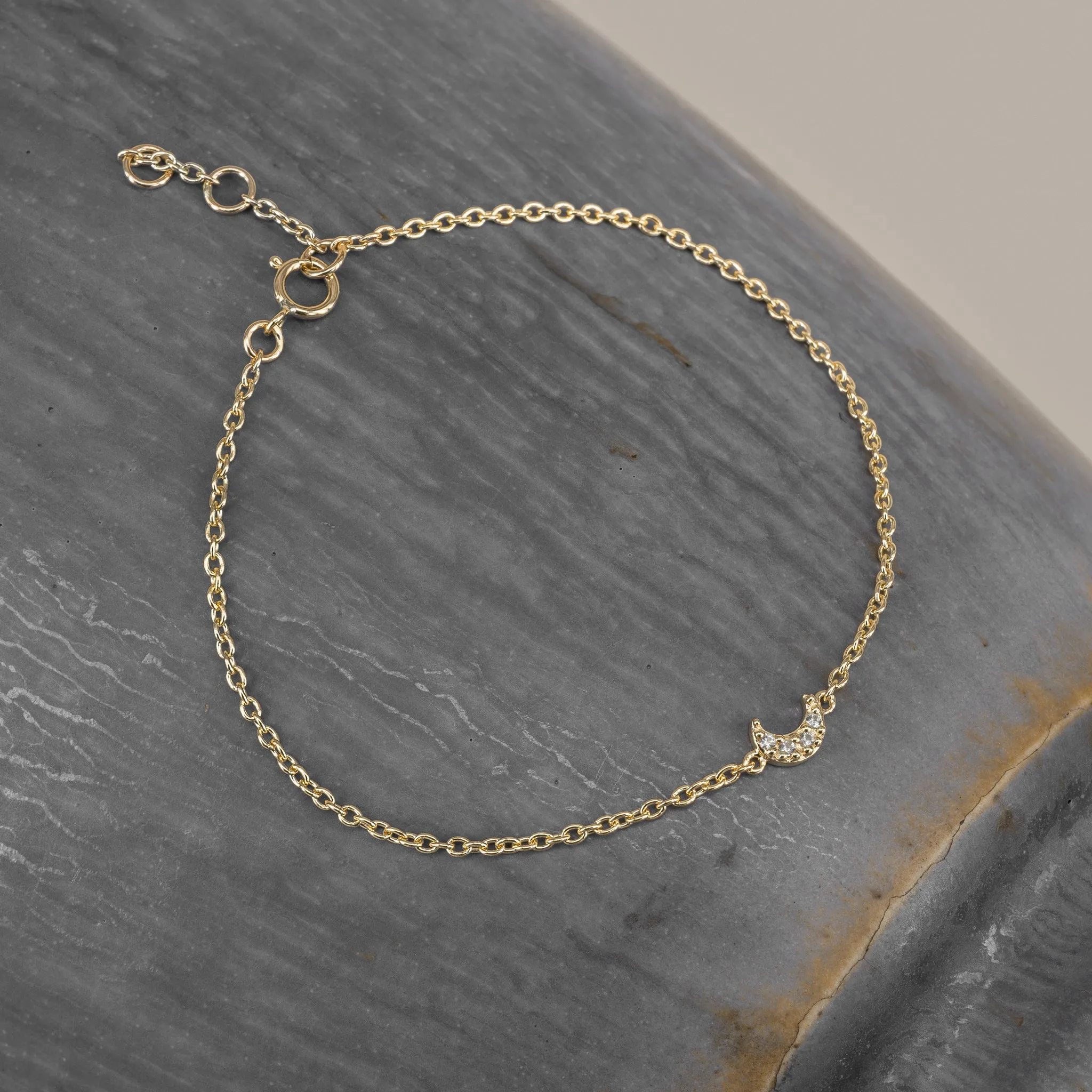 Luna Bracelet - White Sapphire - 9k