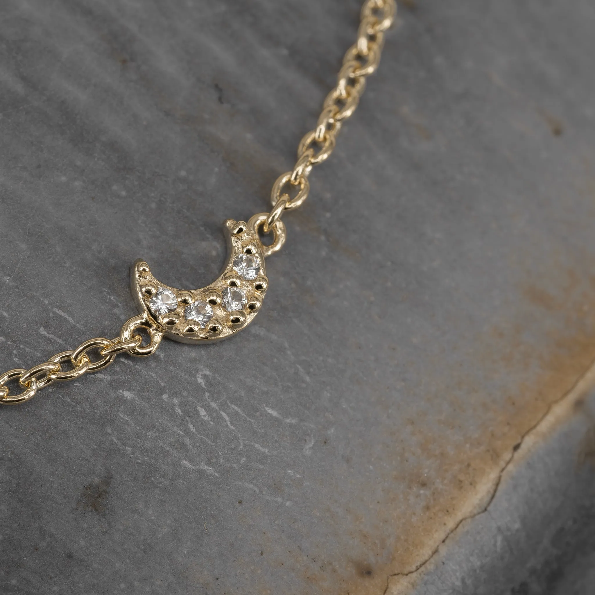 Luna Bracelet - White Sapphire - 9k