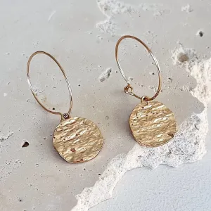 Madison Disc Hoop Earrings (Gold)