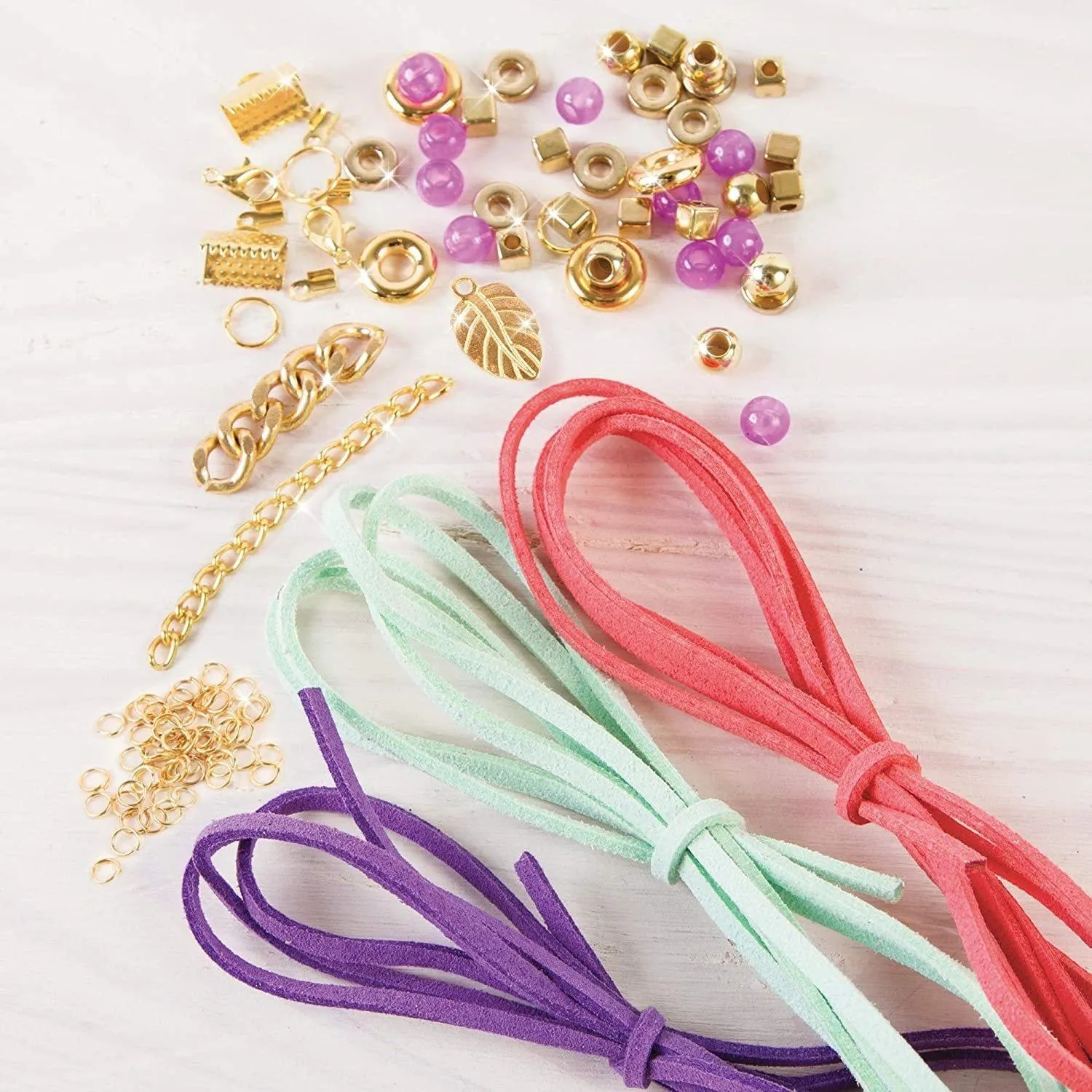 Make it Real Gold Link Jewellery Suede Bracelet & Choker Making Kit