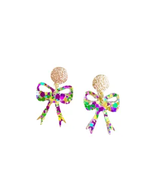 Mardi Gras Petite Bow Dangle