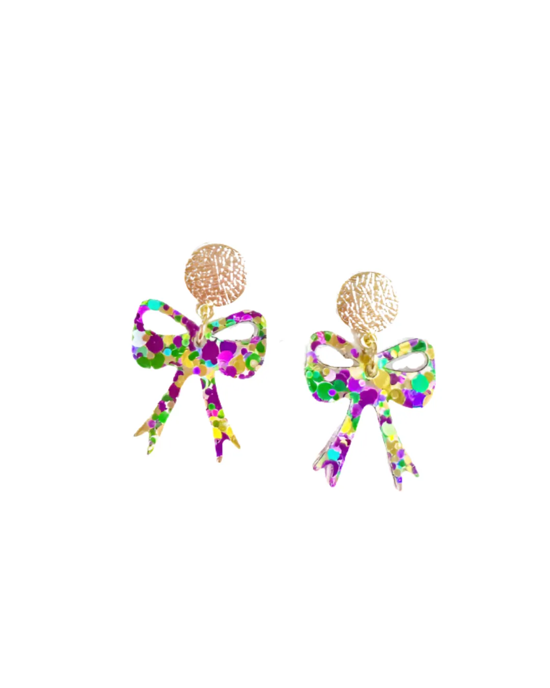Mardi Gras Petite Bow Dangle