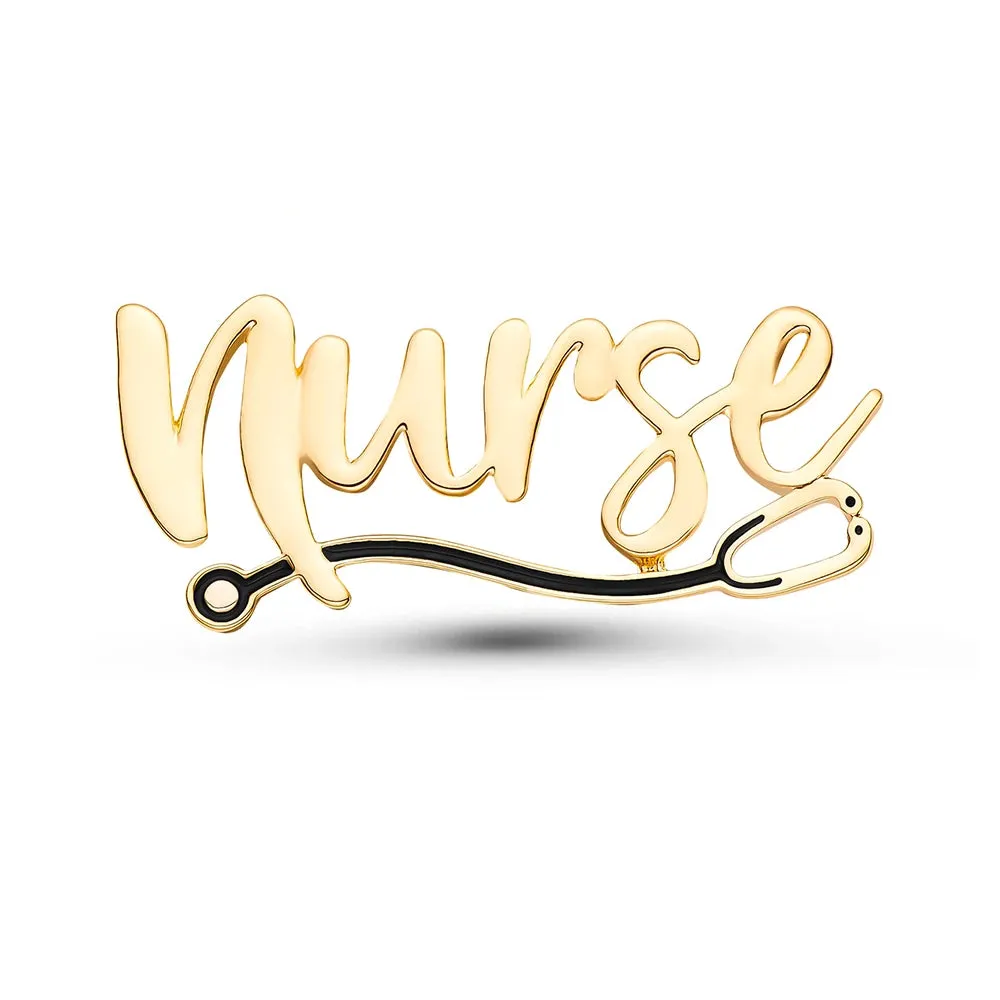 Medical Nurse Word Pin Badge Brooch