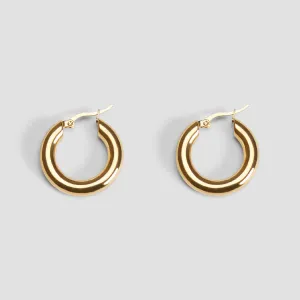 Medium 18k Gold Hoop Earrings (25 mm)