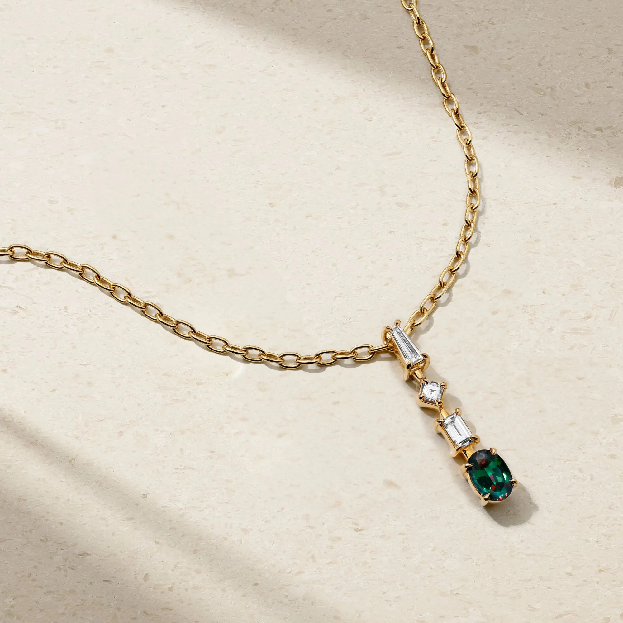 Medley Alexandrite and Diamond Pendant