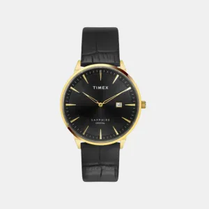 Men Black Analog Leather Watch TWEG21901