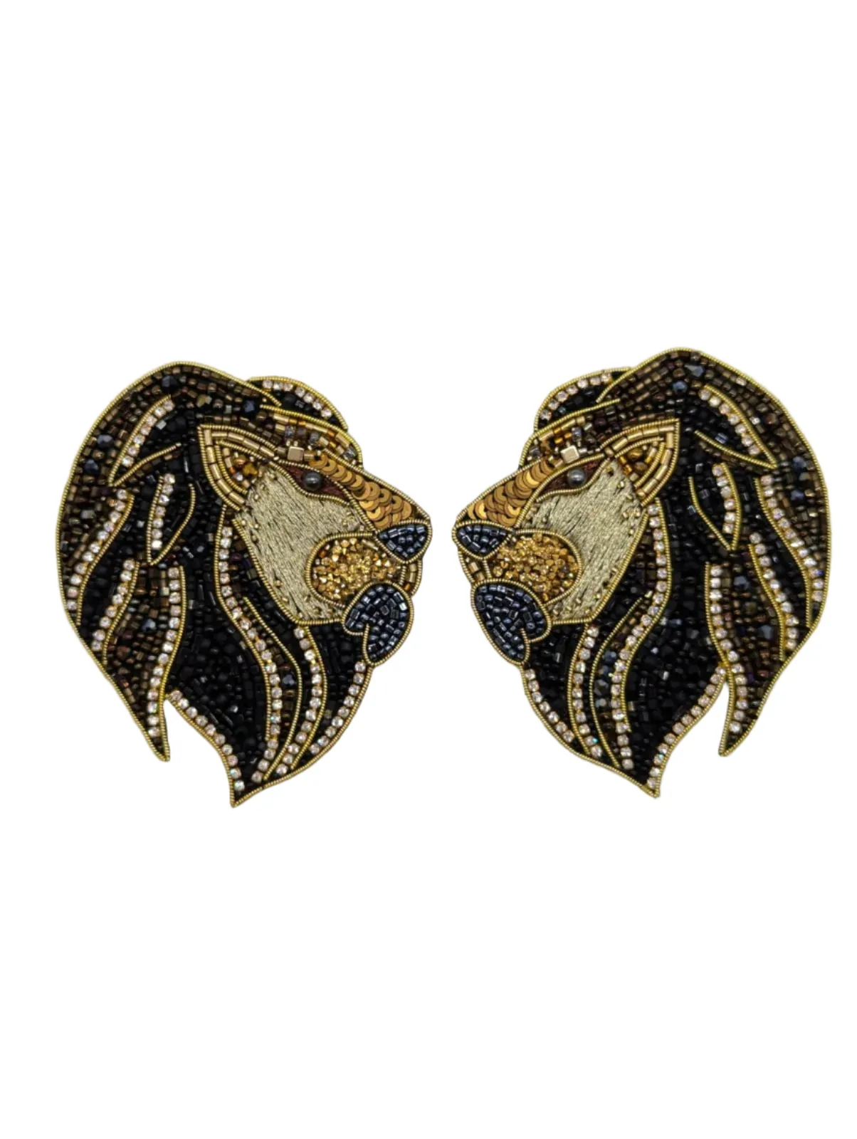 Men's Mirrored Lion Brooches