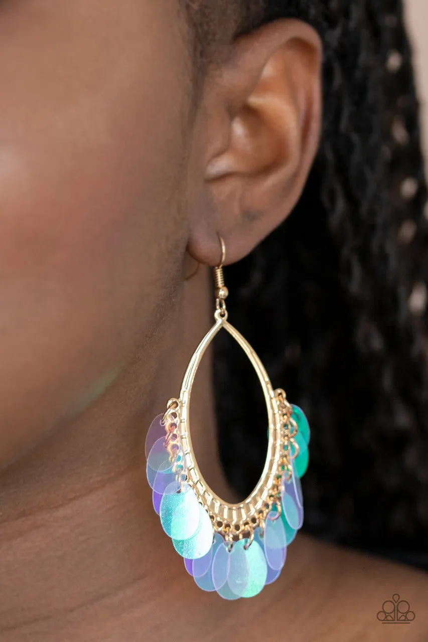 Mermaid Magic Gold Paparazzi Earrings