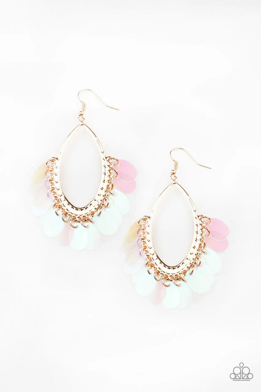 Mermaid Magic Gold Paparazzi Earrings