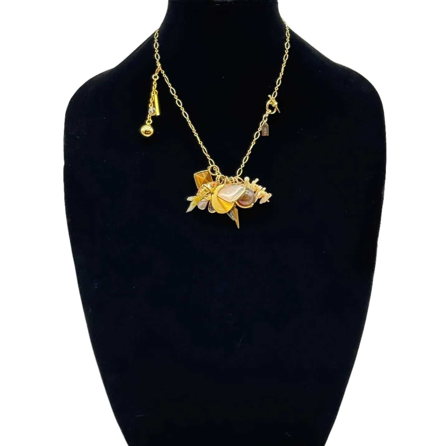 MIMA Gold Necklace with Multiple Charms