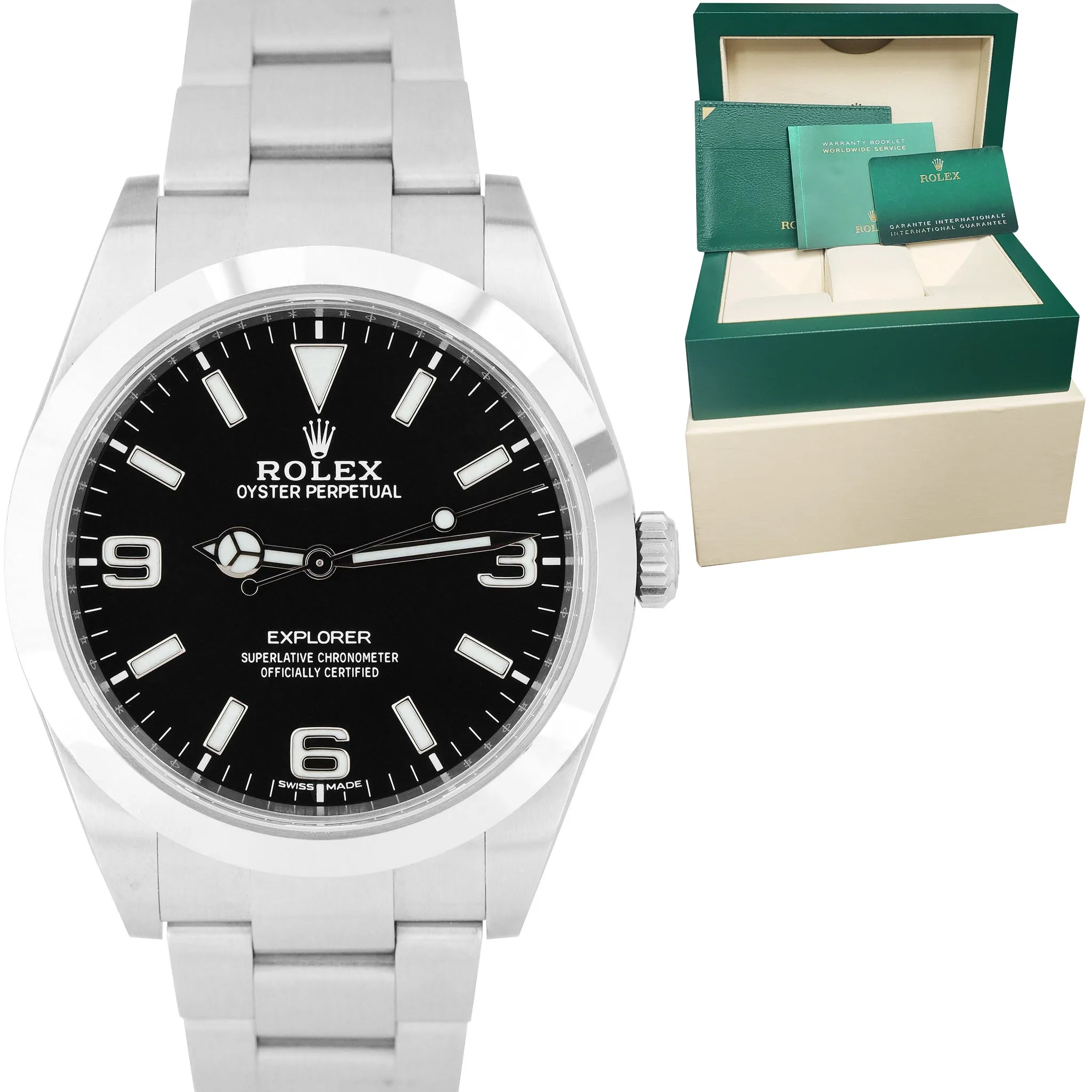 MINT 2020 Rolex Explorer 39mm Black 3-6-9 Stainless Steel MK2 Watch 214270 B P