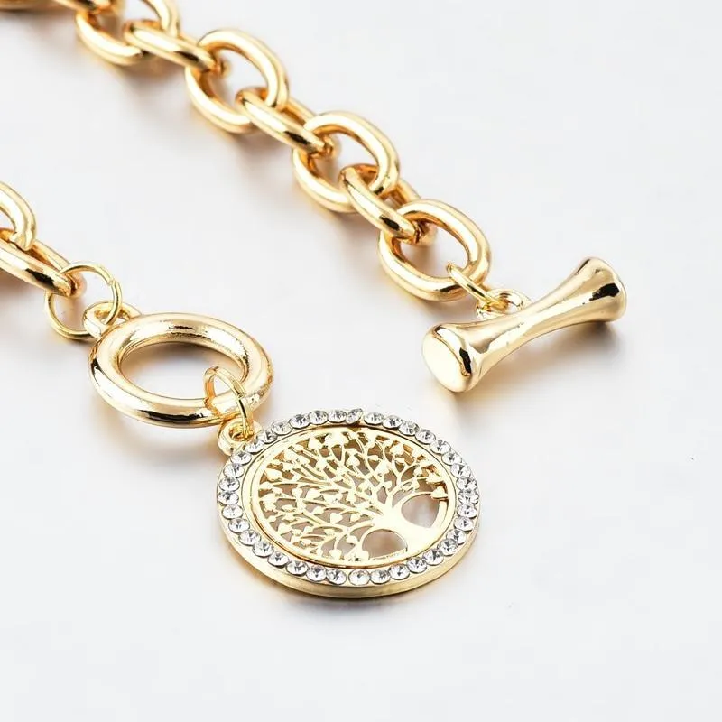 Modern New Fashion Elegant Chain Medalon Bracelet Amazing Luxury Classic Bracelet Women's Gold Bracelets Vintage Tree Of Life
