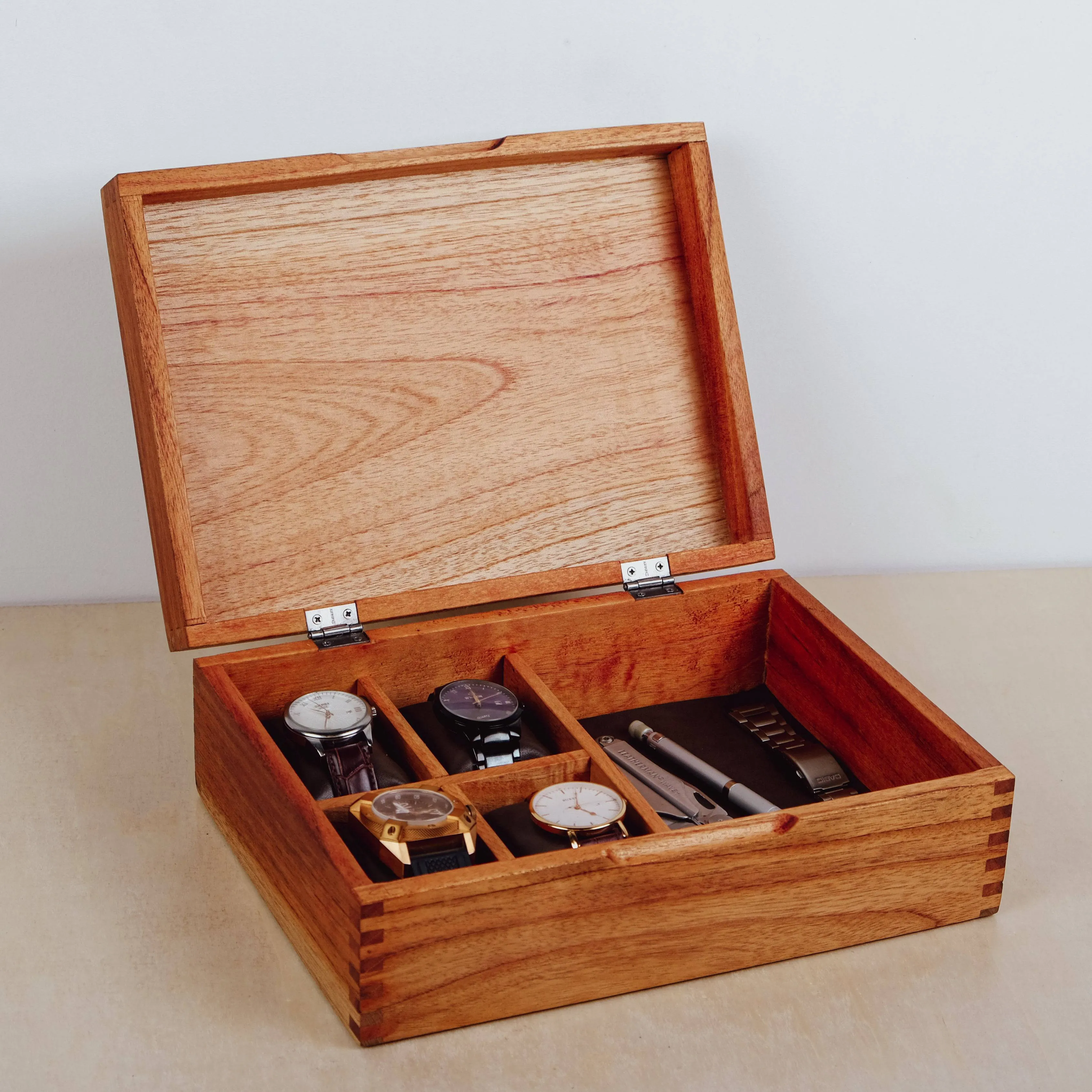 Modern Watch Box Organizer - Solid Cedar Wood
