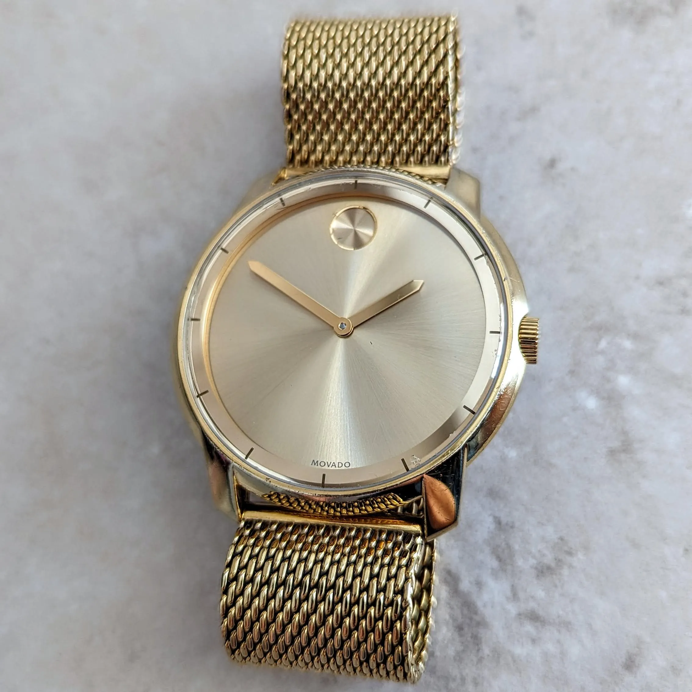 MOVADO BOLD Watch Gold Tone Case 44mm Wristwatch Ref. MB.01.1.34.6202
