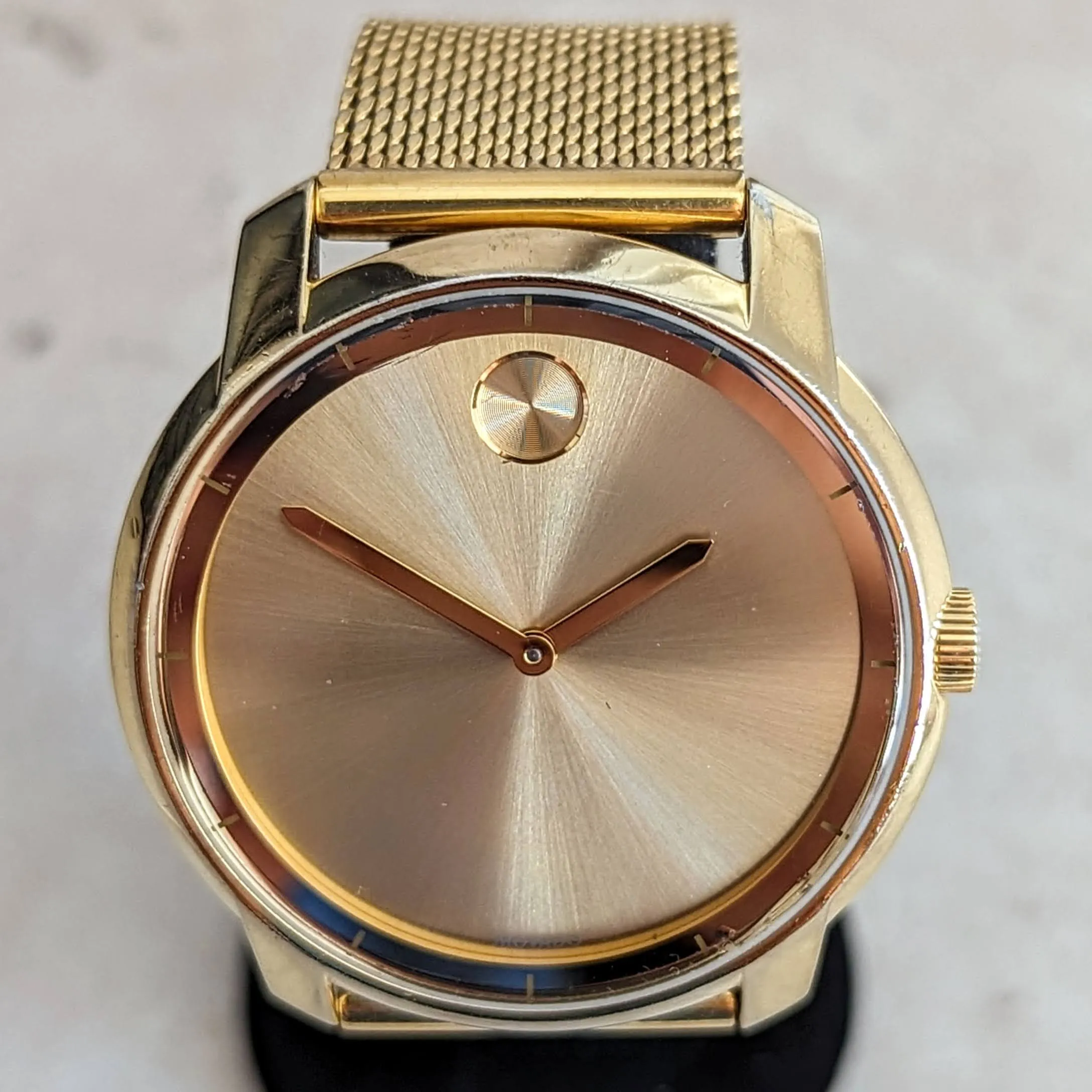 MOVADO BOLD Watch Gold Tone Case 44mm Wristwatch Ref. MB.01.1.34.6202