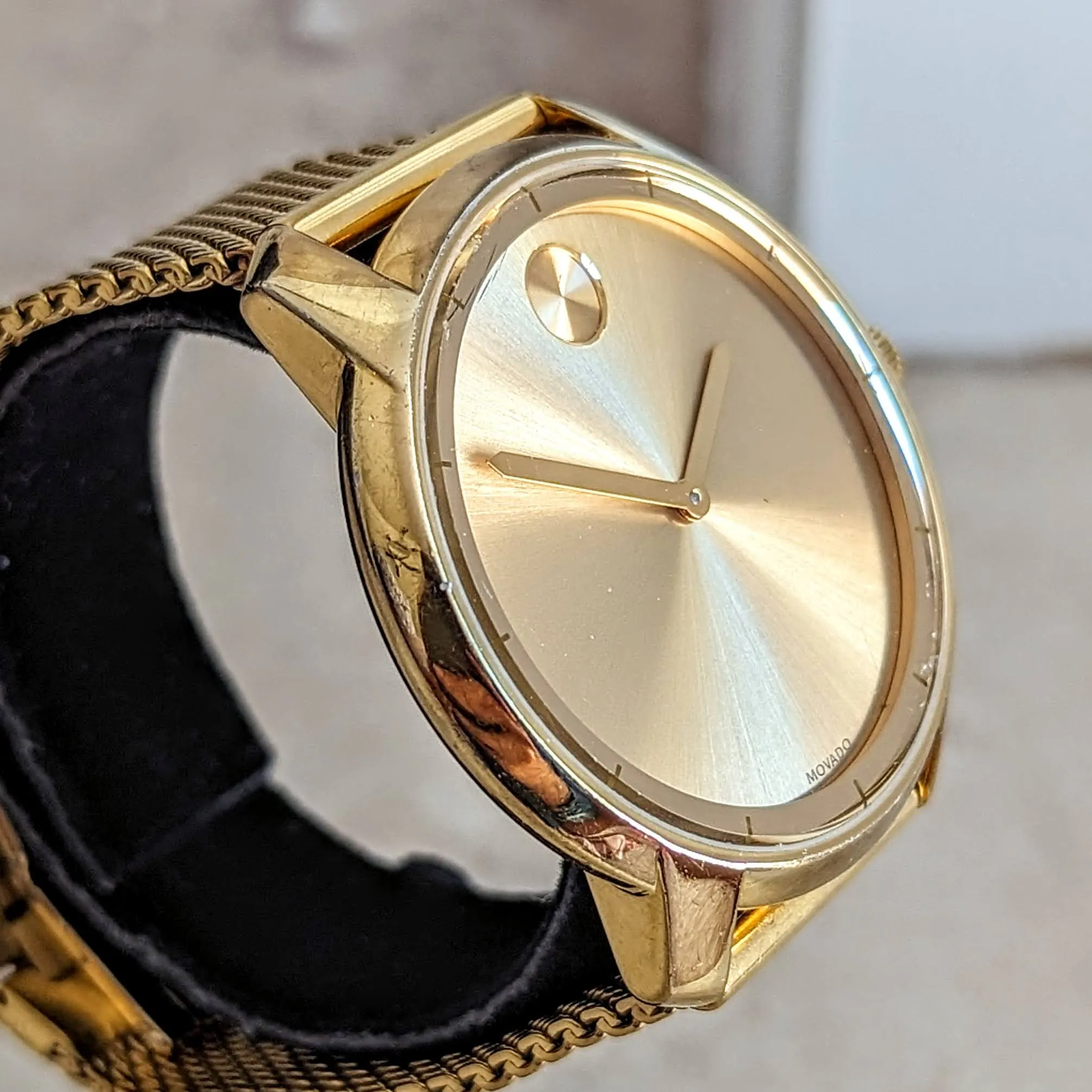 MOVADO BOLD Watch Gold Tone Case 44mm Wristwatch Ref. MB.01.1.34.6202