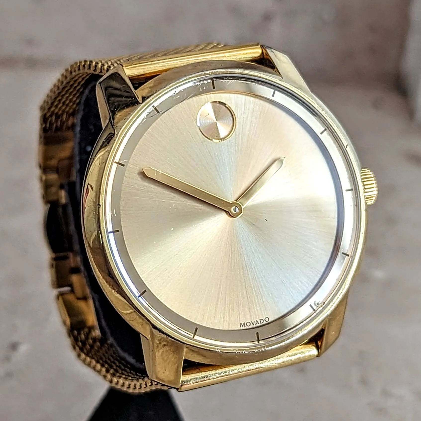 MOVADO BOLD Watch Gold Tone Case 44mm Wristwatch Ref. MB.01.1.34.6202