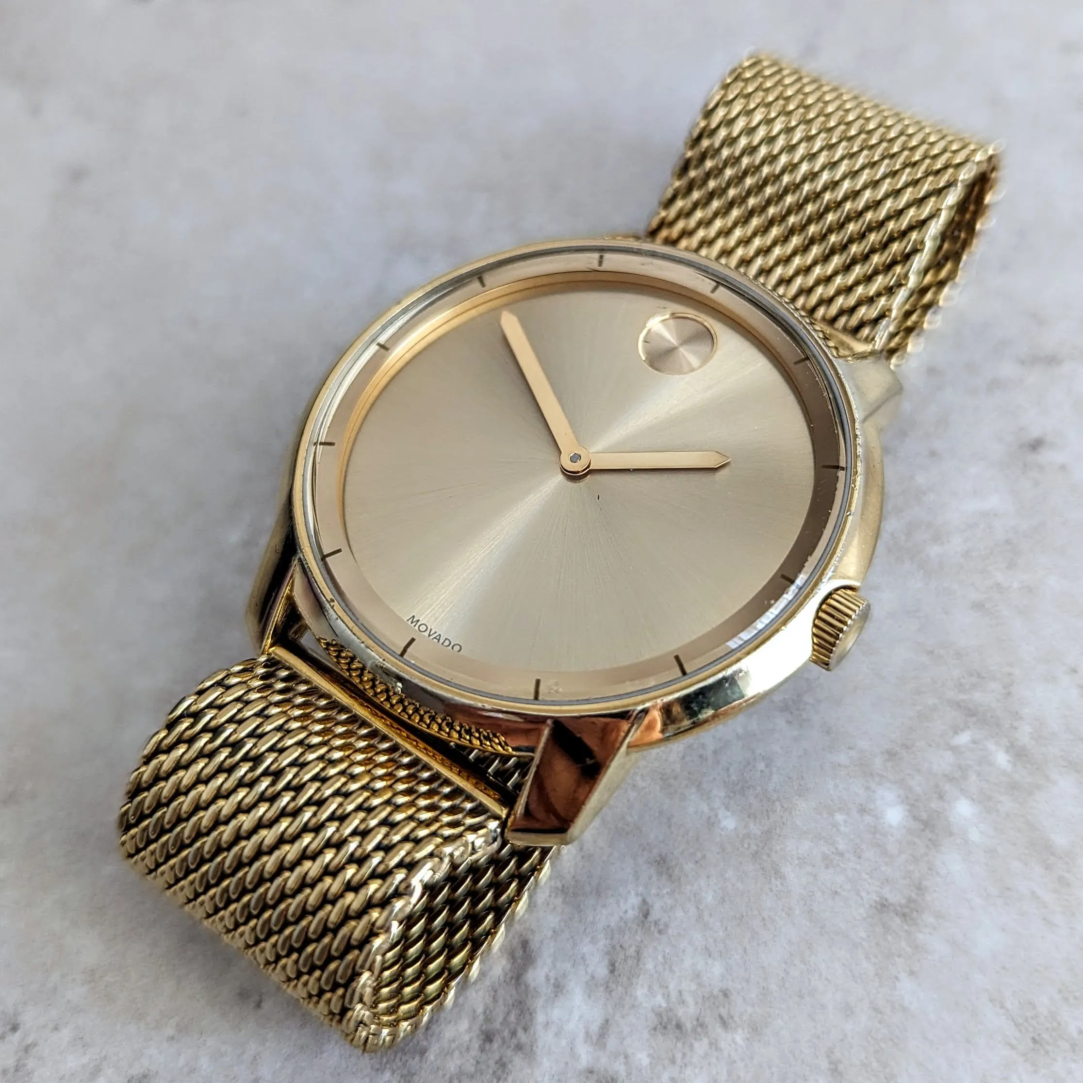 MOVADO BOLD Watch Gold Tone Case 44mm Wristwatch Ref. MB.01.1.34.6202
