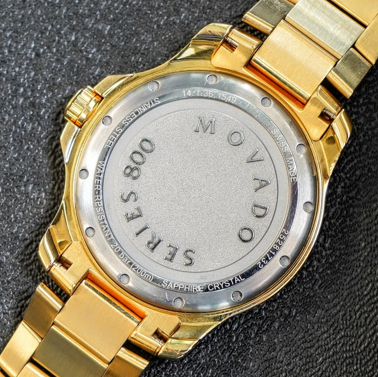 MOVADO Series 800 Active Sport Diver Watch 14.1.36.1549 ALL Gold-Tone S.S.