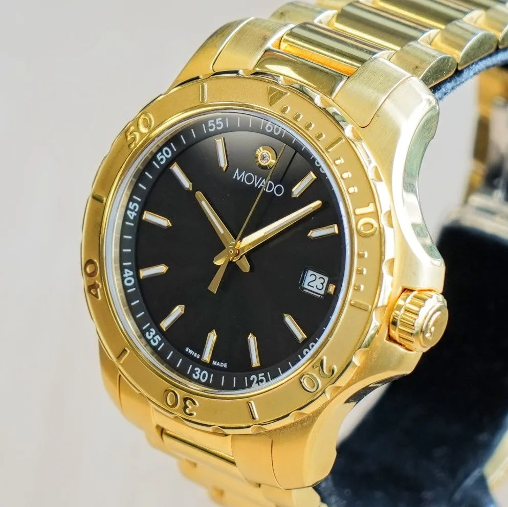 MOVADO Series 800 Active Sport Diver Watch 14.1.36.1549 ALL Gold-Tone S.S.