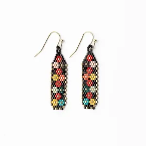Nadia Floral Design Petite Luxe Earring, Black | Ink   Alloy