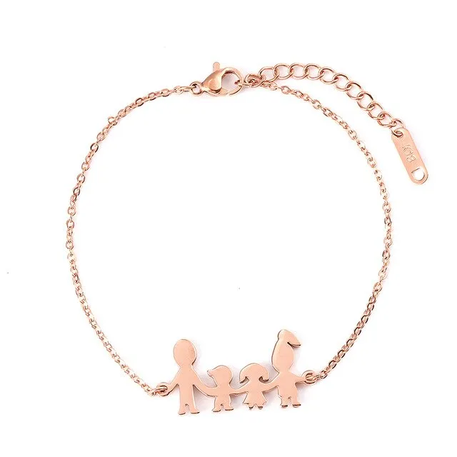 Name Custom Bracelet Father Mother Girl Boy Family Charm Women Jewelry Personalized Engraved Love Letter Customized Gift