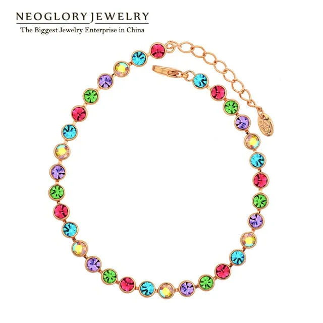 Neoglory Multi Colorful Beads Bangles & Bracelets Fashion Statement Jewelry Brand Girl Mother Gift 2017 New Hot Colf