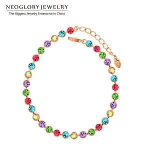 Neoglory Multi Colorful Beads Bangles & Bracelets Fashion Statement Jewelry Brand Girl Mother Gift 2017 New Hot Colf