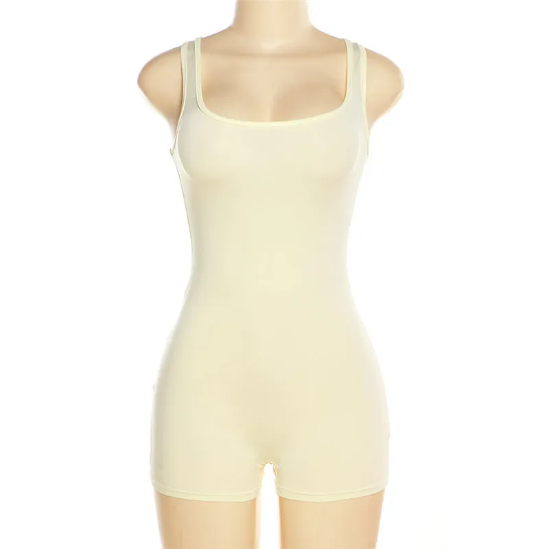 New Cross-border Women's Fashion One-shoulder Open-back Slim-fitting Hip-wrapping Casual Pants Jumpsuit Fitness Clothing C-240710-1