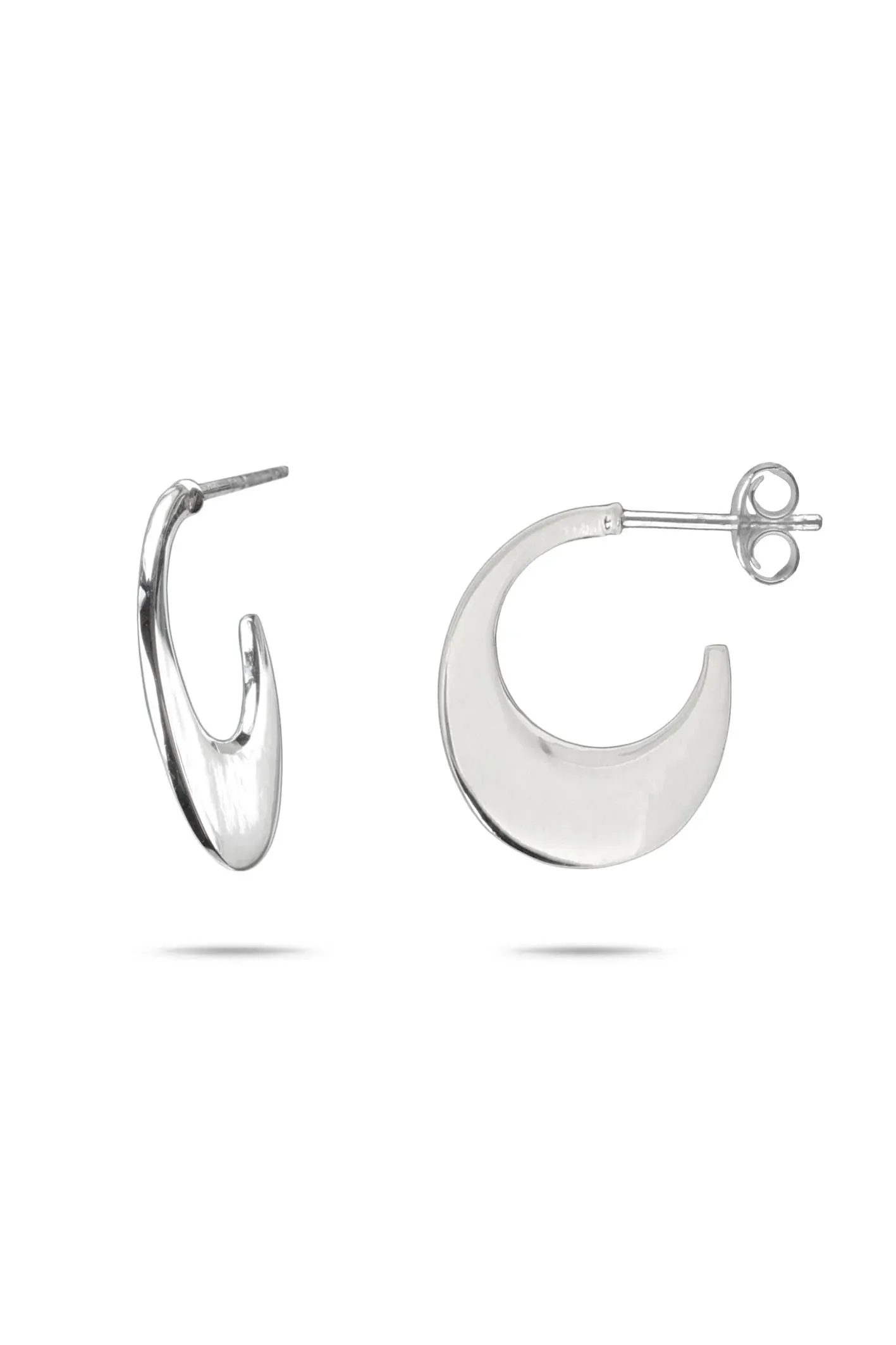 Nina Breddal Sterling Silver Thin crescent Hoop Earrings