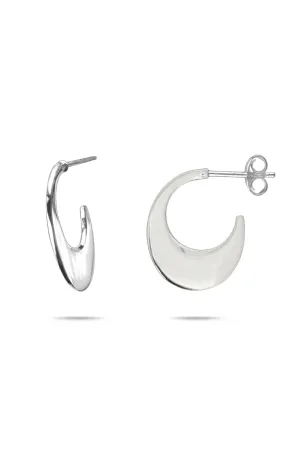 Nina Breddal Sterling Silver Thin crescent Hoop Earrings