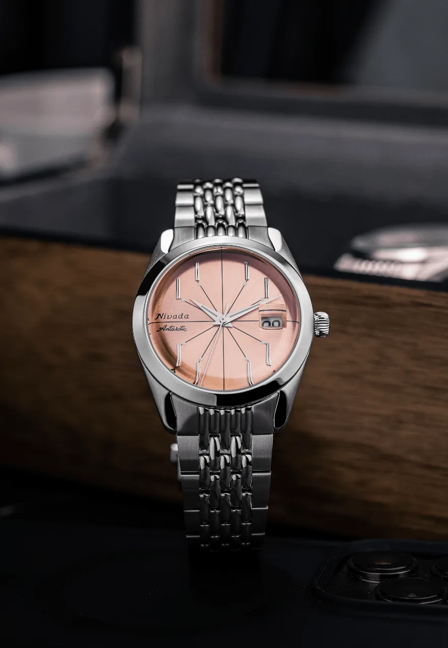 Nivada Grenchen Antarctic Spider Salmon Men's Automatic Watch