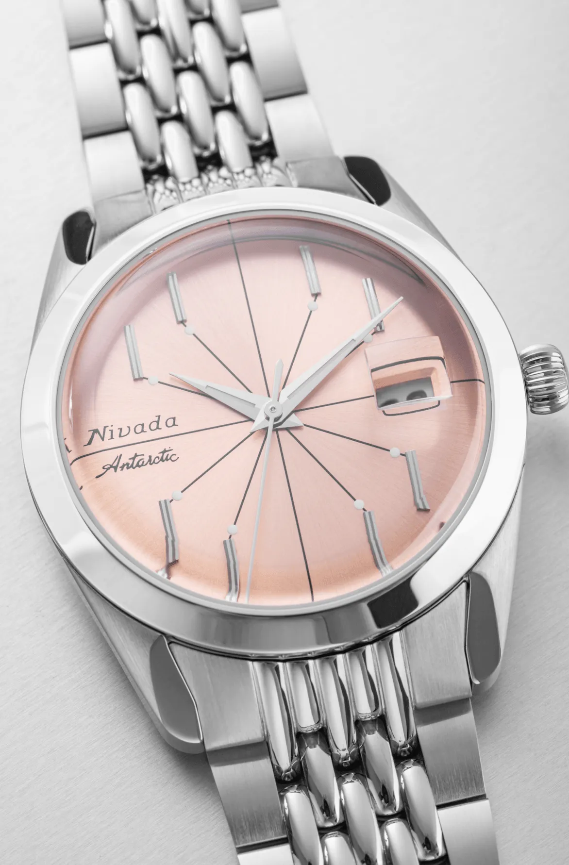 Nivada Grenchen Antarctic Spider Salmon Men's Automatic Watch