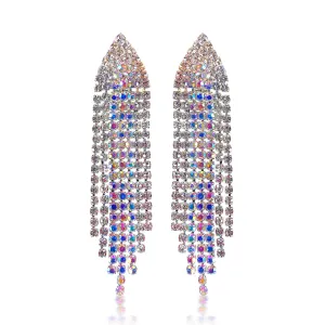 NIVEA - AB Clear rhinestone clip on dangle earrings
