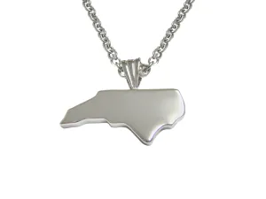 North Carolina State Map Shape Pendant Necklace