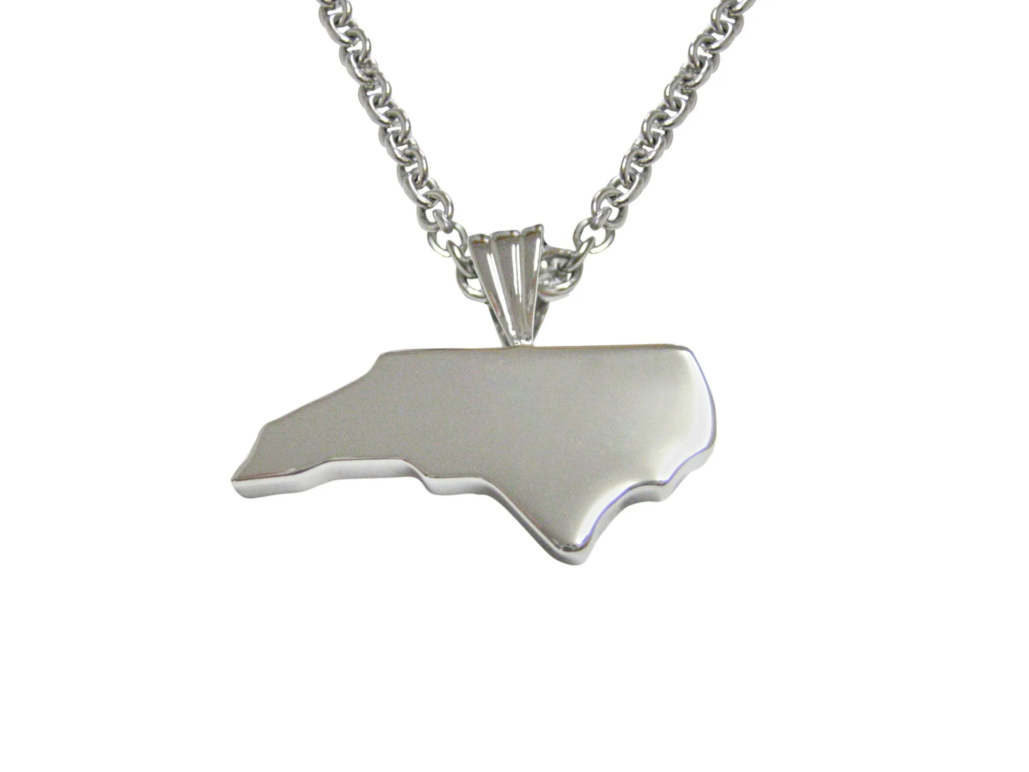 North Carolina State Map Shape Pendant Necklace
