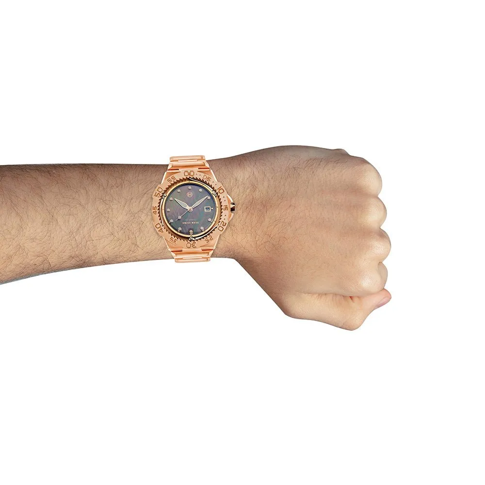 Nove Trident Automatic Ultra Slim Diver Mother Of Pearl Rose Gold